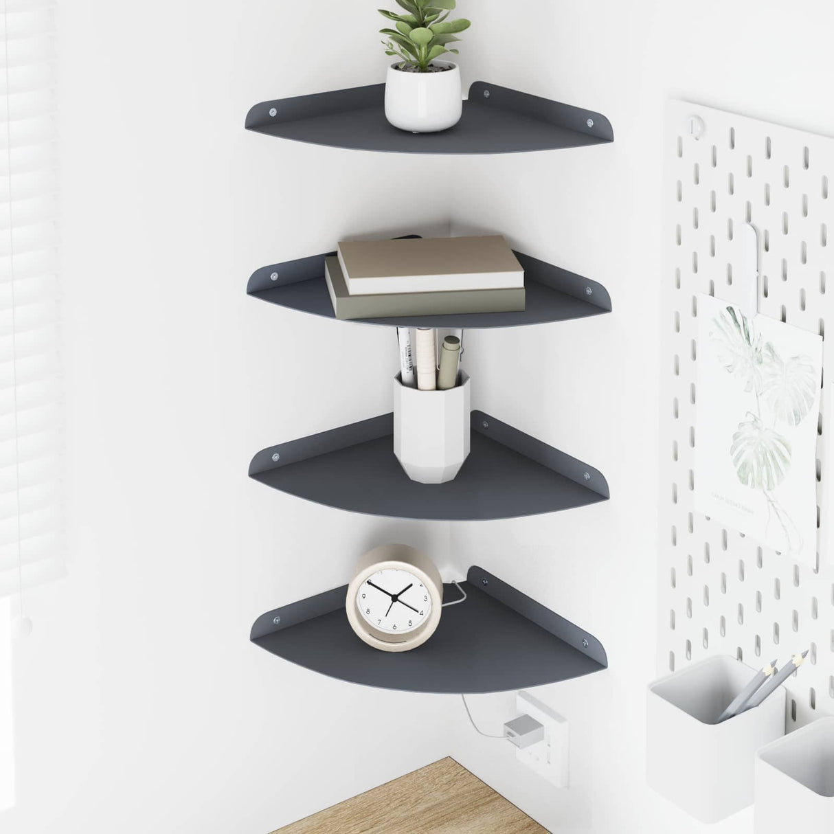 vidaXL Floating Shelf with Storage 2 pcs Black 15 x 15 x 2 cm
