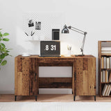 vidaXL Bureau met opslag Oudhout 140 x 50 x 75 cm Bewerkt hout