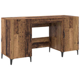 vidaXL Bureau met opslag Oudhout 140 x 50 x 75 cm Bewerkt hout