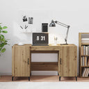 vidaXL Bureau met opslag Oudhout 140 x 50 x 75 cm Bewerkt hout