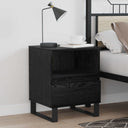 vidaXL Bedside Cabinet with Drawer Black Oak 40x35x50 cm Engineered Wood