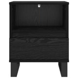 vidaXL Bedside Cabinet with Drawer Black Oak 40x35x50 cm Engineered Wood