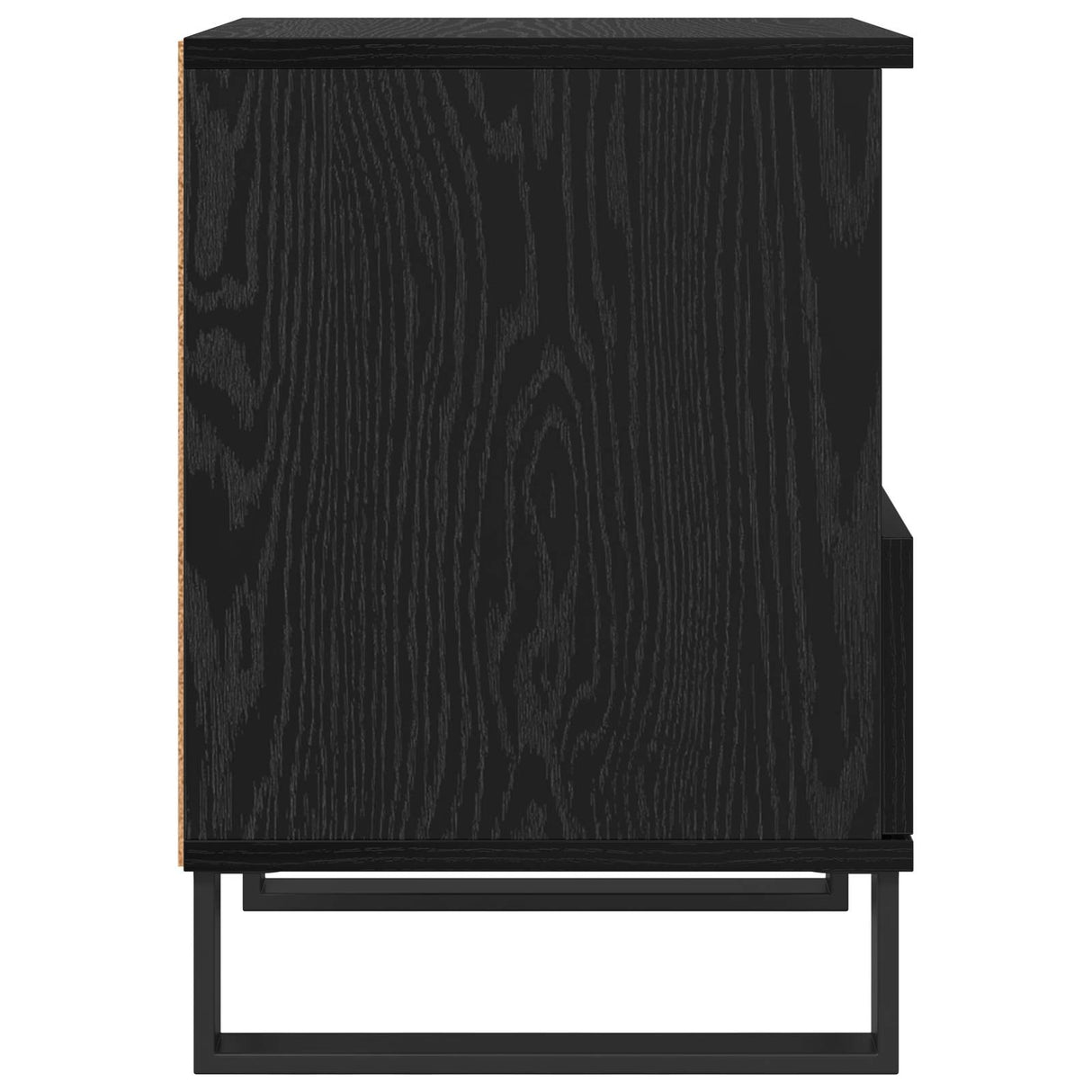 vidaXL Bedside Cabinet with Drawer Black Oak 40x35x50 cm Engineered Wood