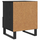 vidaXL Bedside Cabinet with Drawer Black Oak 40x35x50 cm Engineered Wood