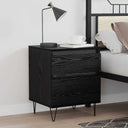 vidaXL Bedkast met lade Zwart Eiken 40 x 35 x 50 cm Bewerkt hout