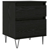 vidaXL Bedkast met lade Zwart Eiken 40 x 35 x 50 cm Bewerkt hout