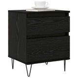 vidaXL Bedkast met lade Zwart Eiken 40 x 35 x 50 cm Bewerkt hout