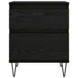 vidaXL Bedkast met lade Zwart Eiken 40 x 35 x 50 cm Bewerkt hout