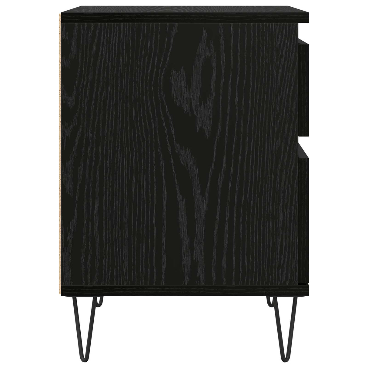 vidaXL Bedkast met lade Zwart Eiken 40 x 35 x 50 cm Bewerkt hout