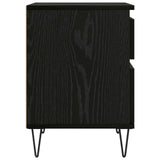 vidaXL Bedkast met lade Zwart Eiken 40 x 35 x 50 cm Bewerkt hout