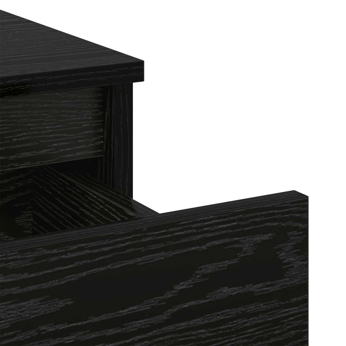 vidaXL Bedkast met lade Zwart Eiken 40 x 35 x 50 cm Bewerkt hout