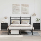 vidaXL Bedkast met lade Zwart Eiken 40 x 35 x 50 cm Bewerkt hout