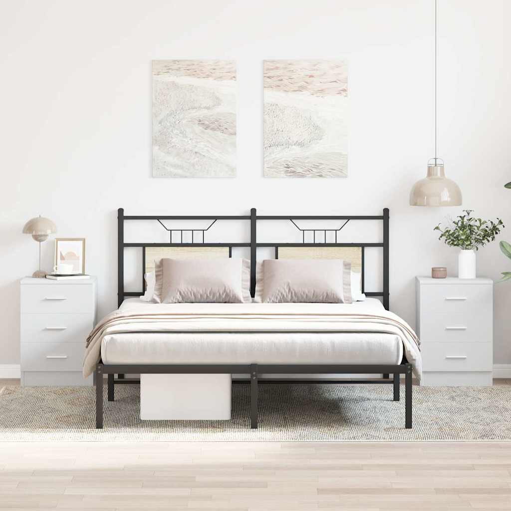 vidaXL Nachtkastje 38x35x56 cm bewerkt hout wit