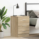 vidaXL Nachtkastje 38x35x56 cm bewerkt hout wit