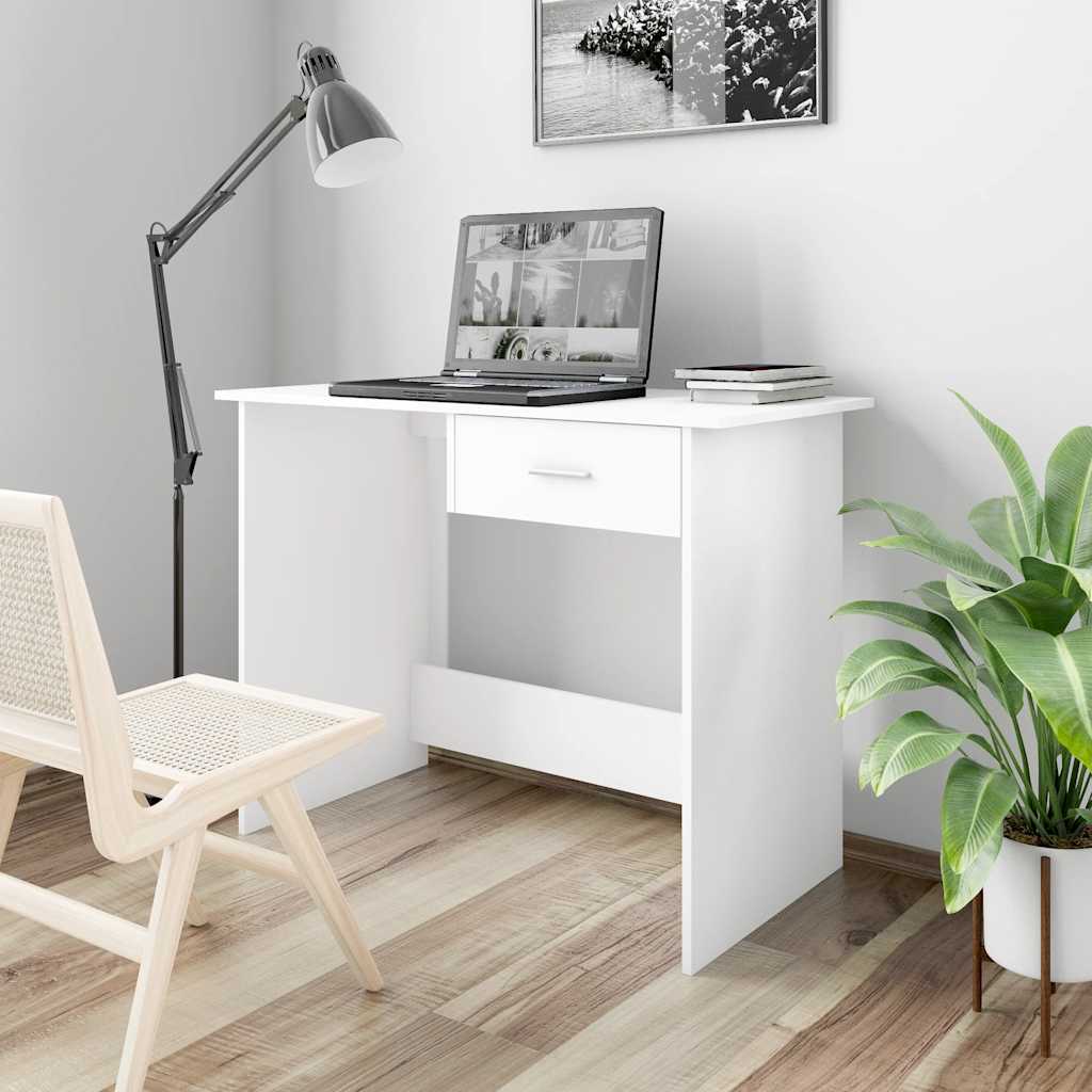 vidaXL Bureau 100x50x76 cm bewerkt hout wit