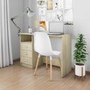 vidaXL Bureau met lades 110x50x76 cm spaanplaat wit