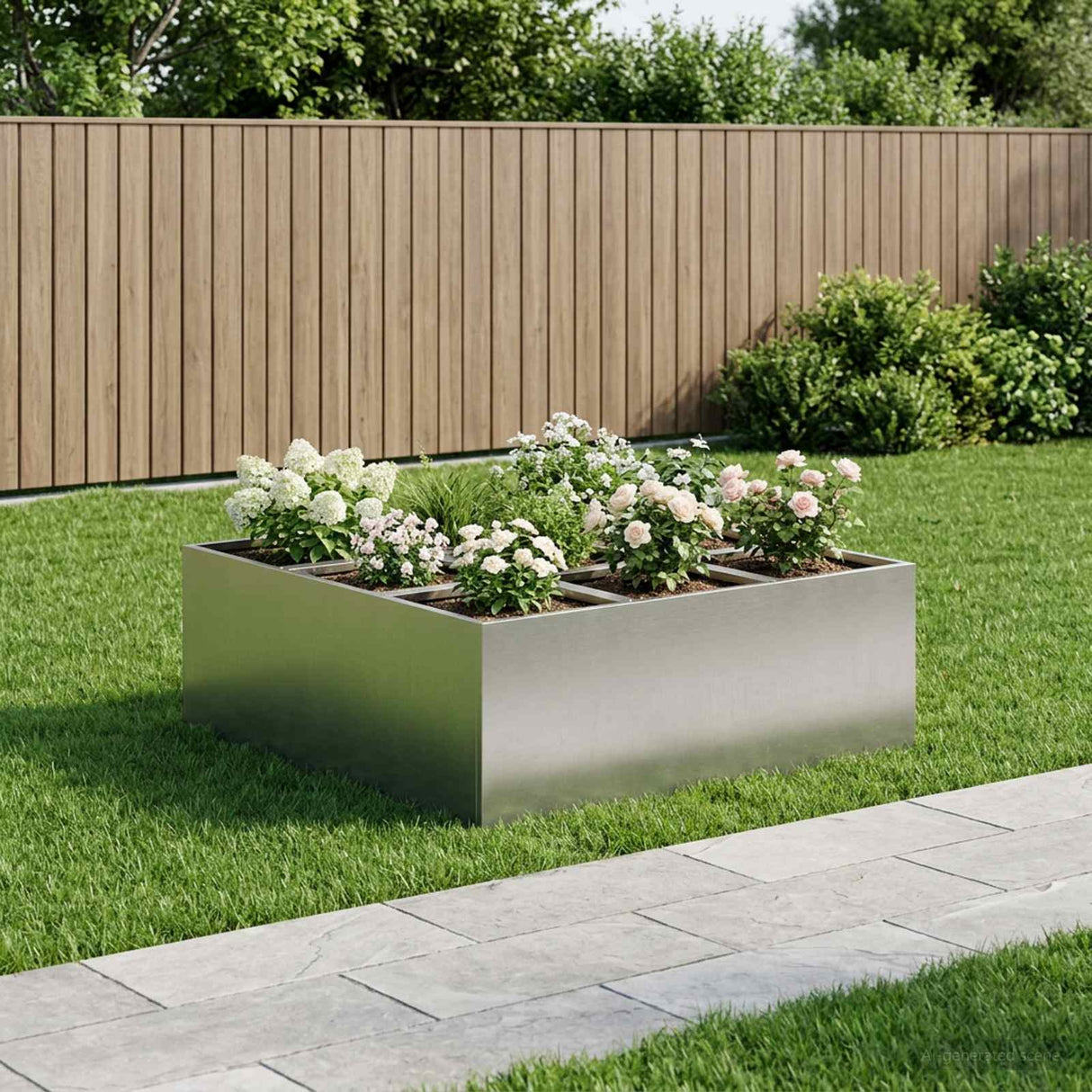 vidaXL Plantenbak zilver 100 x 100 x 20 cm Gegalvaniseerd staal