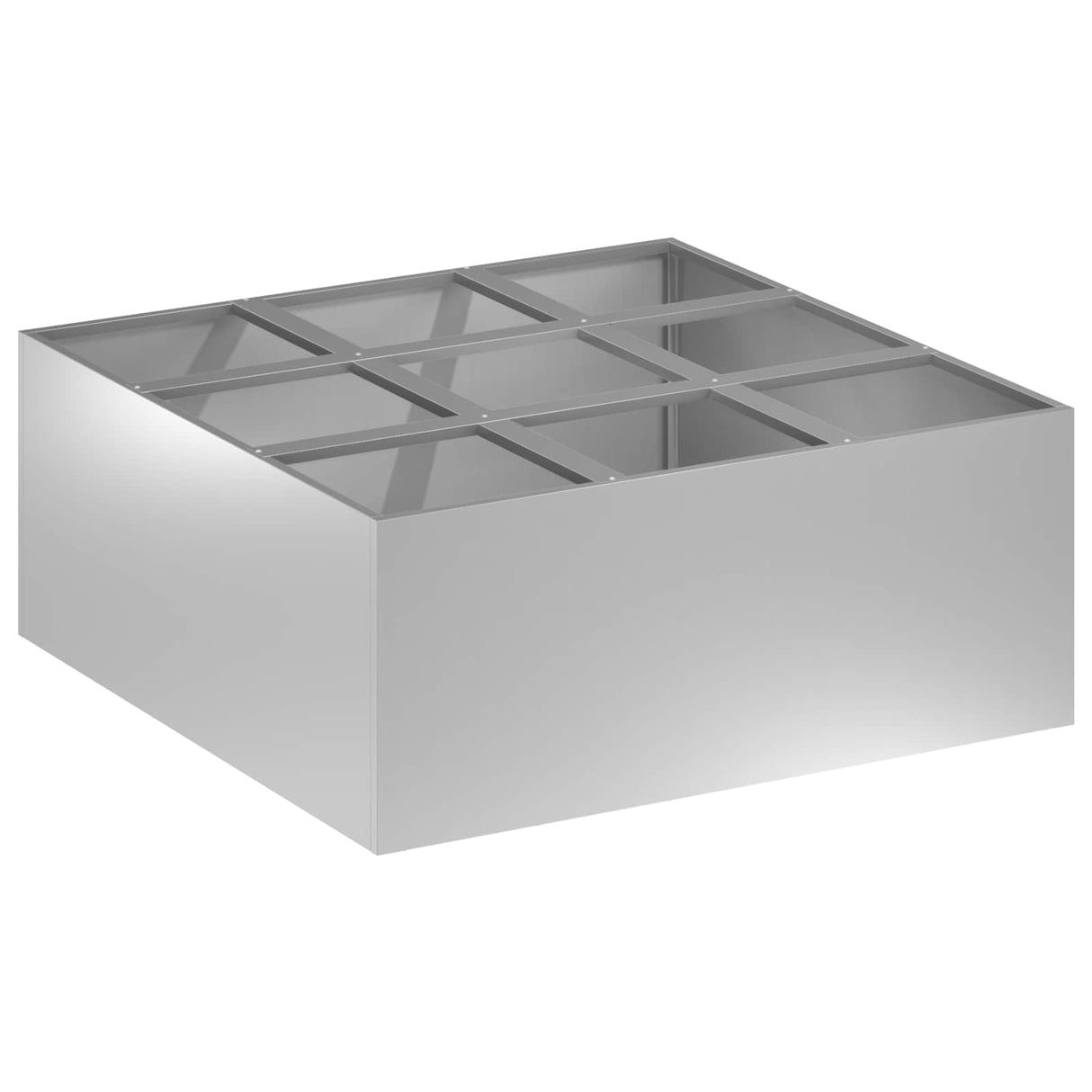 vidaXL Plantenbak zilver 100 x 100 x 20 cm Gegalvaniseerd staal