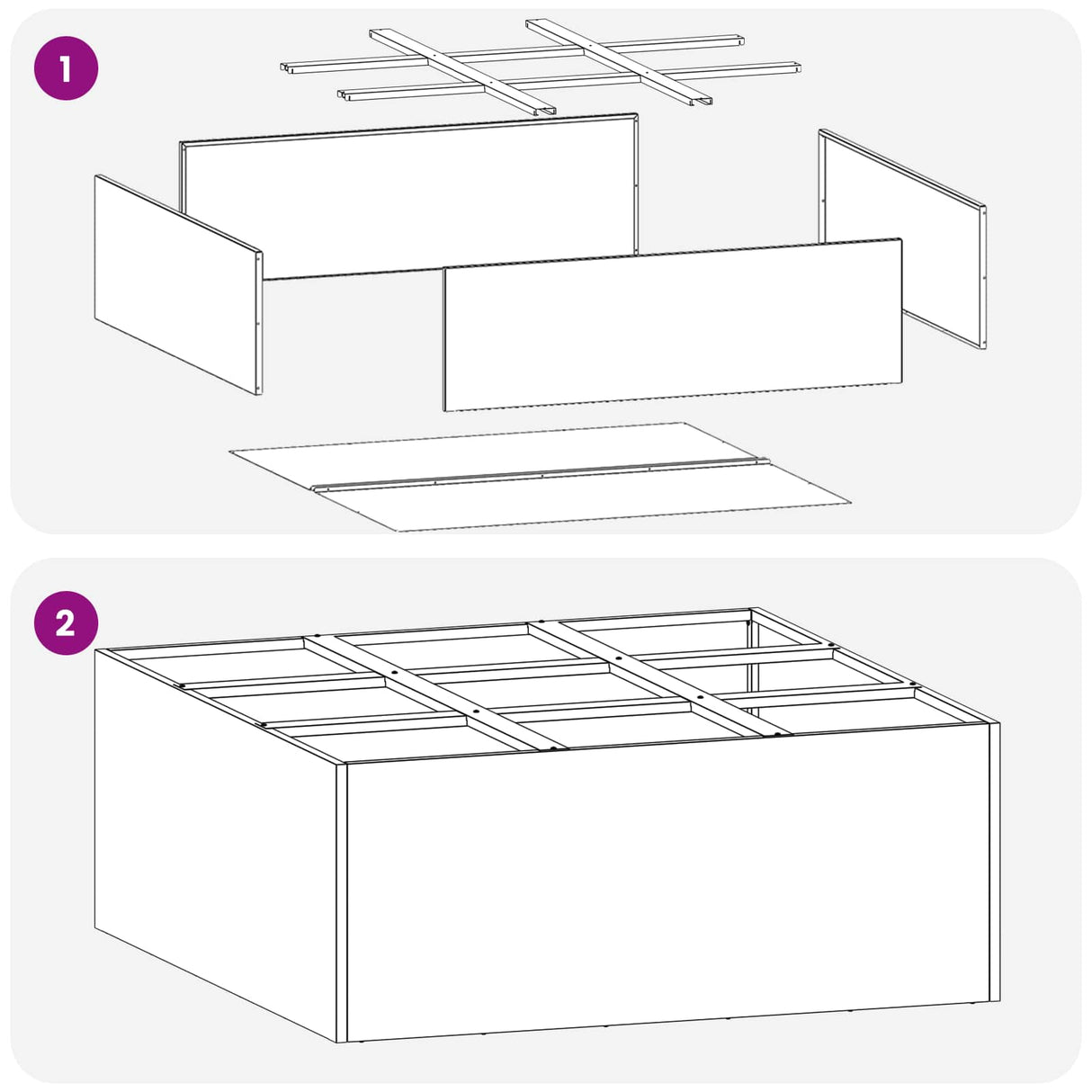 vidaXL Plantenbak zilver 100 x 100 x 20 cm Gegalvaniseerd staal