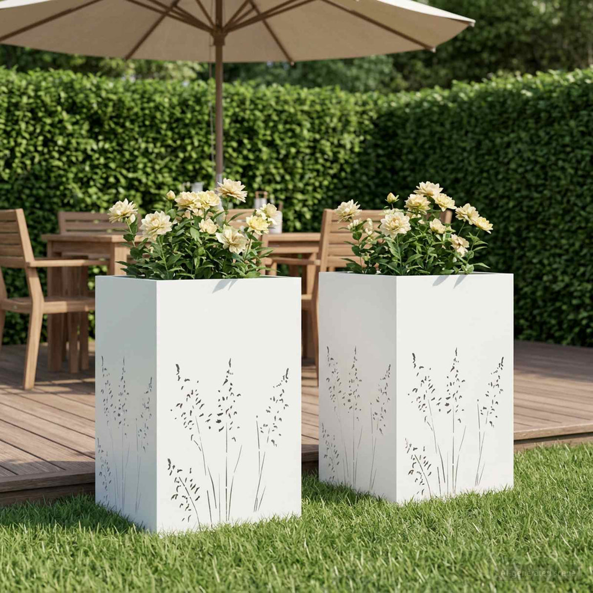vidaXL Planter Olive Green 50 x 50 x 75 cm Cold-rolled steel