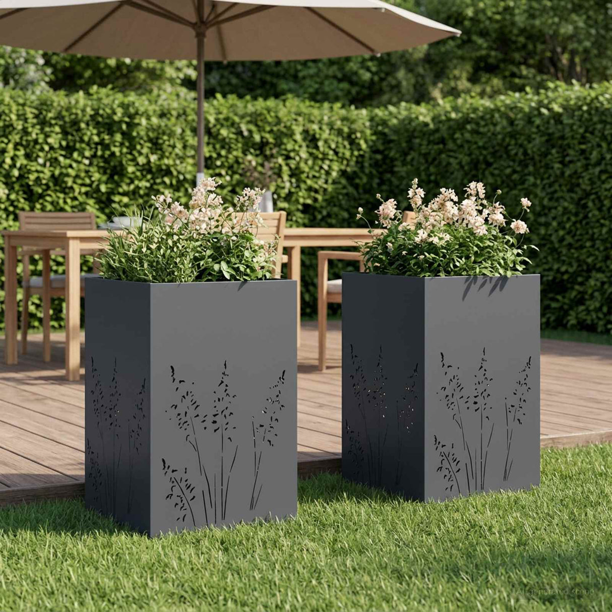 vidaXL Planter Olive Green 50 x 50 x 75 cm Cold-rolled steel