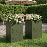 vidaXL Planter Olive Green 50 x 50 x 75 cm Cold-rolled steel