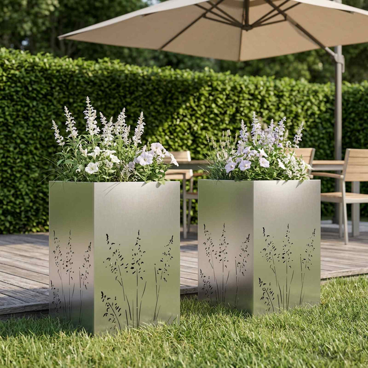 vidaXL Planter Olive Green 50 x 50 x 75 cm Cold-rolled steel