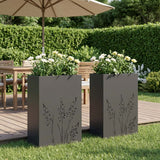 vidaXL Planter Olive Green 50 x 50 x 75 cm Cold-rolled steel