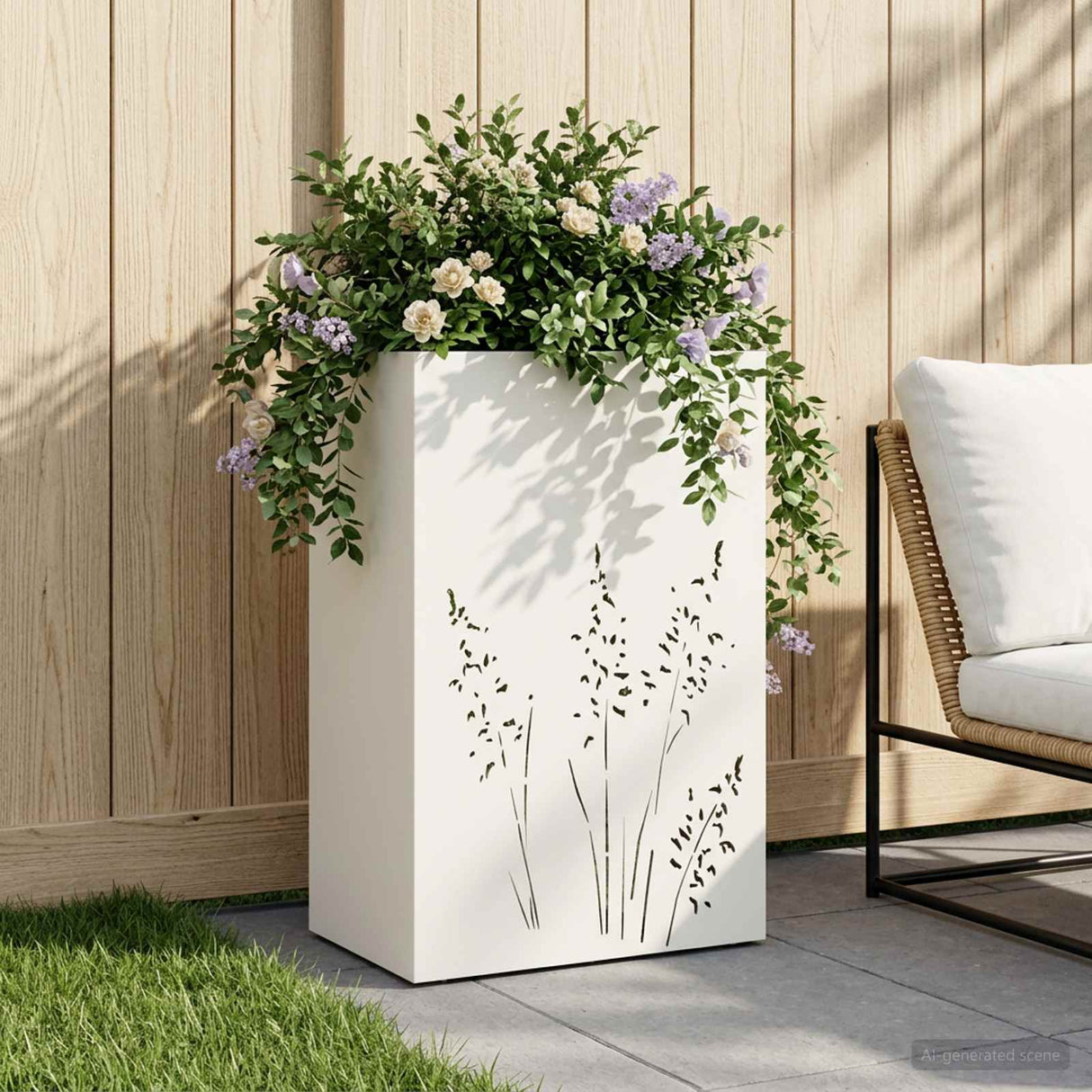 vidaXL Planter Olive Green 50 x 50 x 75 cm Cold-rolled steel
