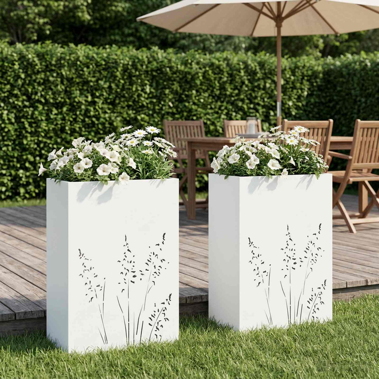 vidaXL Planter Olive Green 50 x 50 x 75 cm Cold-rolled steel