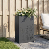 vidaXL Planter Olive Green 50 x 50 x 75 cm Cold-rolled steel