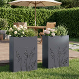 vidaXL Planter Olive Green 50 x 50 x 75 cm Cold-rolled steel