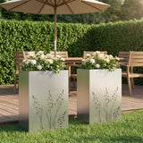 vidaXL Planter Olive Green 50 x 50 x 75 cm Cold-rolled steel