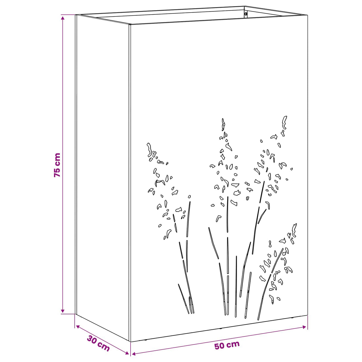 vidaXL Planter Olive Green 50 x 50 x 75 cm Cold-rolled steel