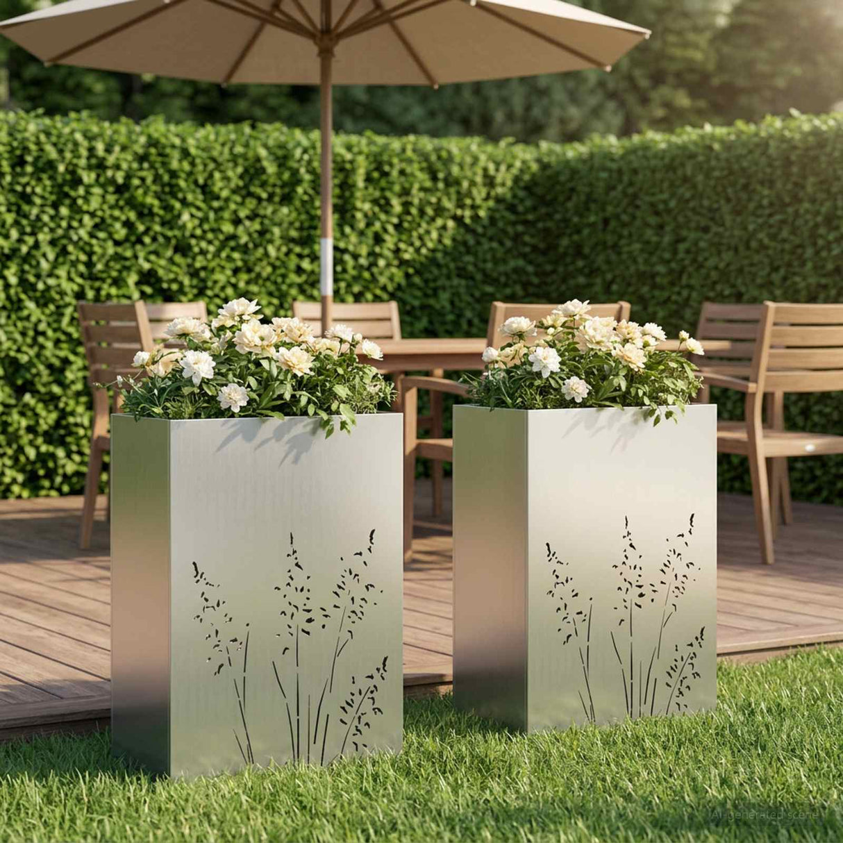 vidaXL Planter Olive Green 50 x 50 x 75 cm Cold-rolled steel