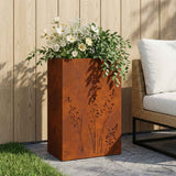 vidaXL Planter Olive Green 50 x 50 x 75 cm Cold-rolled steel