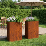 vidaXL Planter Olive Green 50 x 50 x 75 cm Cold-rolled steel