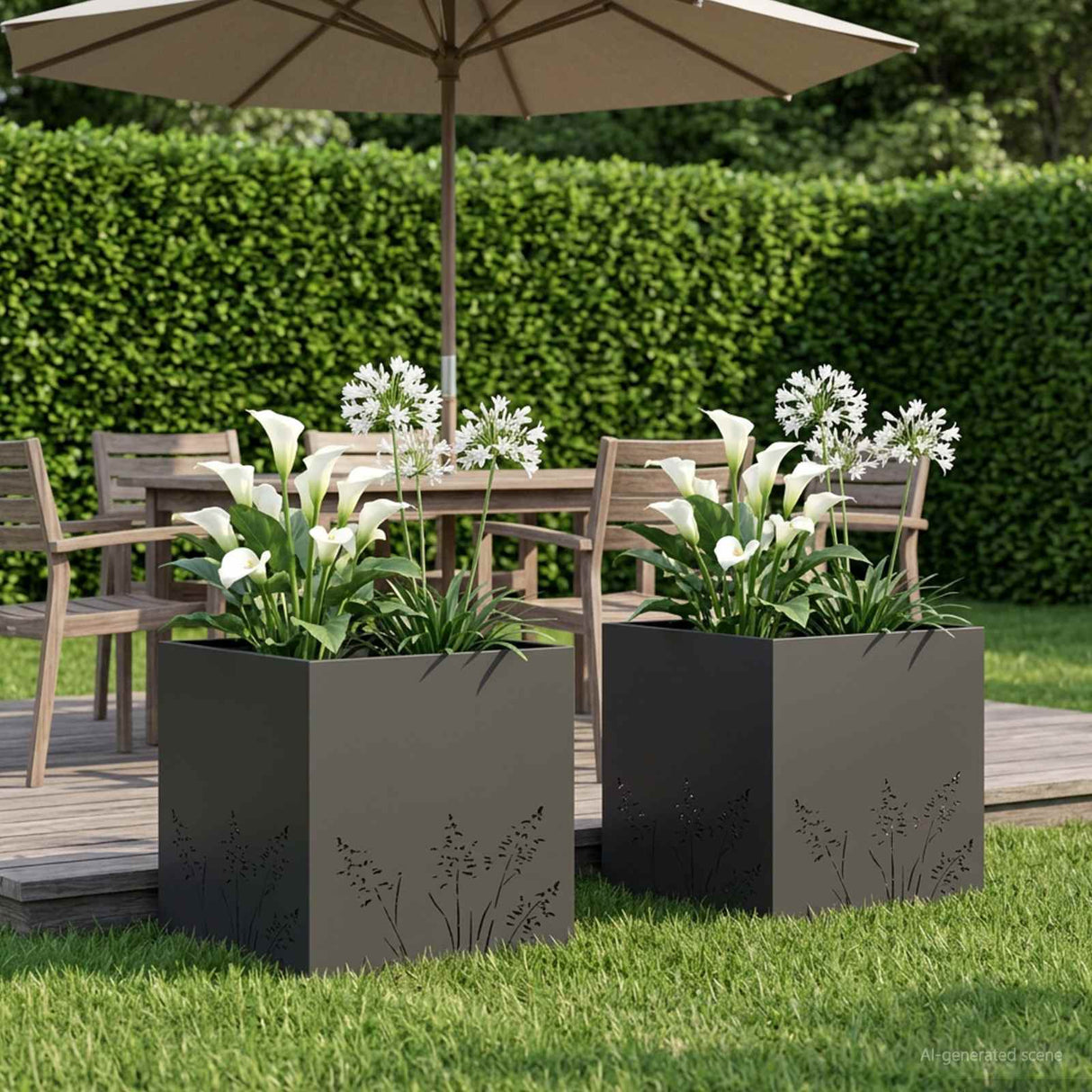 vidaXL Planter Olive Green 50 x 50 x 75 cm Cold-rolled steel