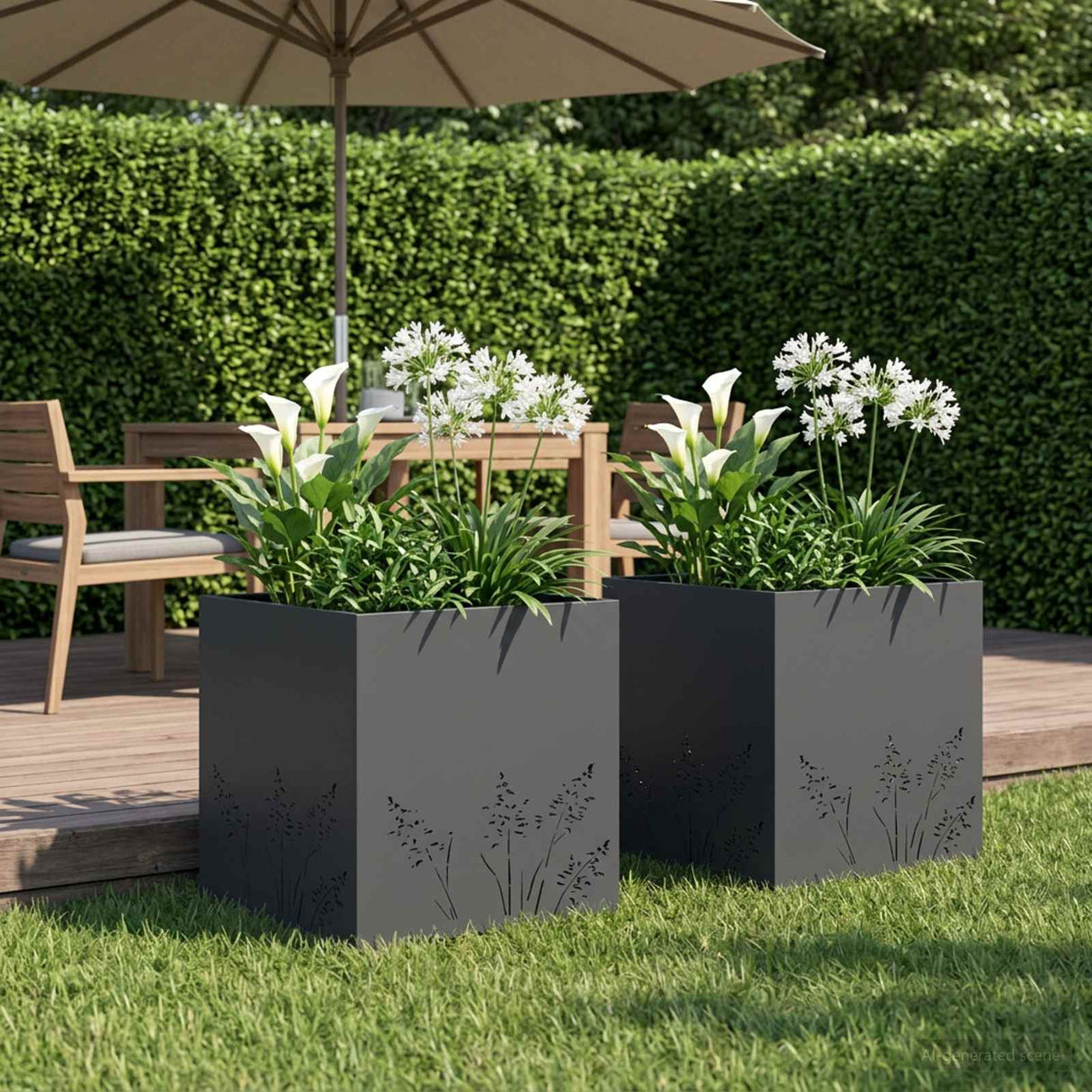 vidaXL Planter Olive Green 50 x 50 x 75 cm Cold-rolled steel