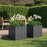 vidaXL Planter Olive Green 50 x 50 x 75 cm Cold-rolled steel
