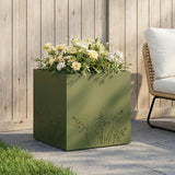 vidaXL Planter Olive Green 50 x 50 x 75 cm Cold-rolled steel