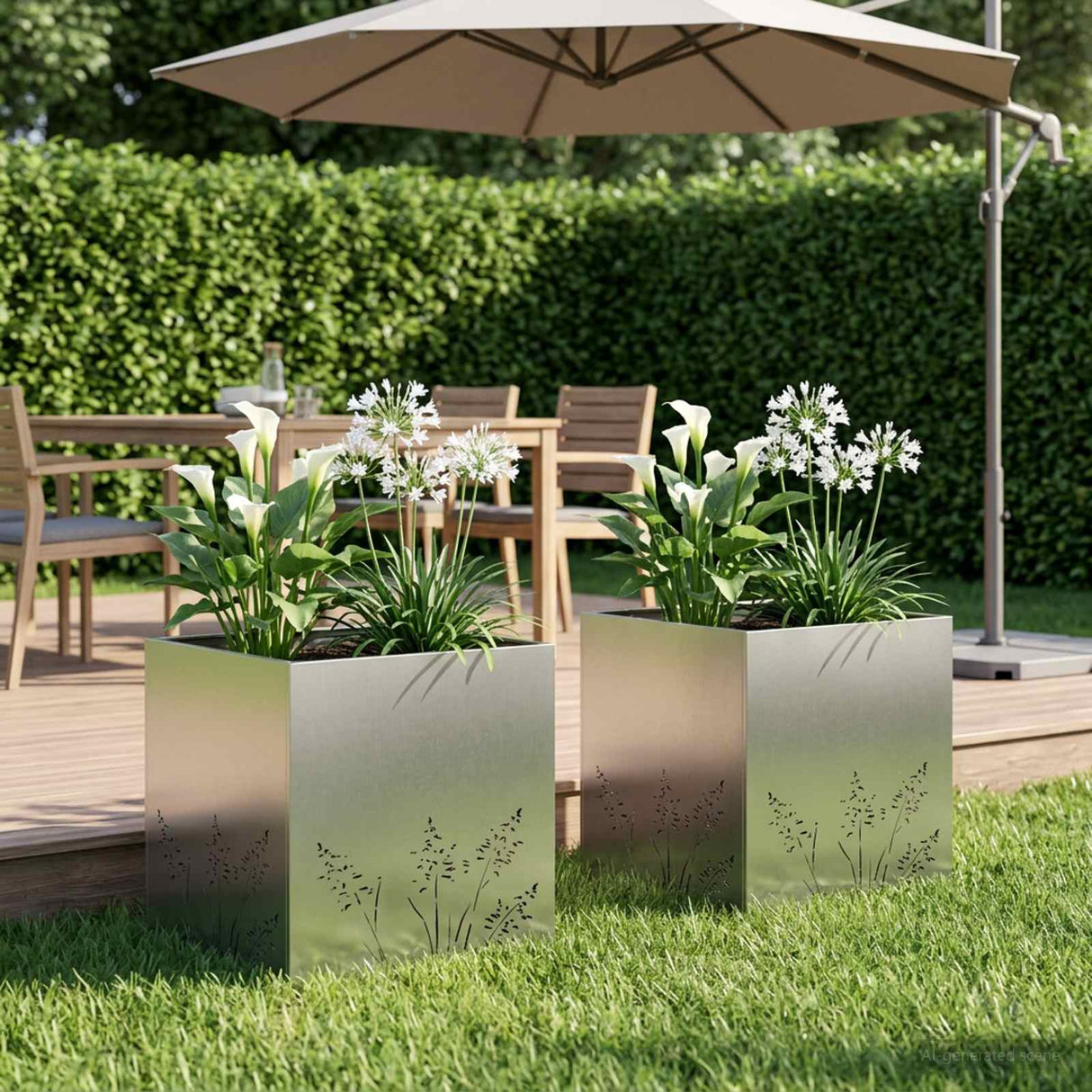 vidaXL Planter Olive Green 50 x 50 x 75 cm Cold-rolled steel