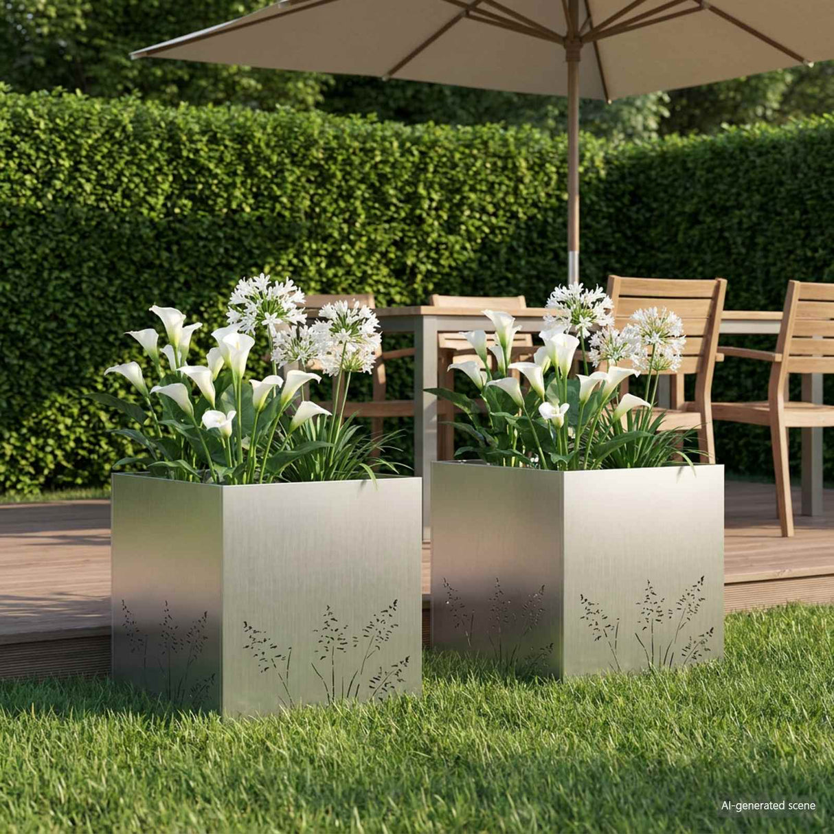 vidaXL Planter Olive Green 50 x 50 x 75 cm Cold-rolled steel