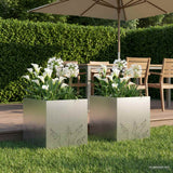 vidaXL Planter Olive Green 50 x 50 x 75 cm Cold-rolled steel