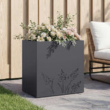 vidaXL Planter Olive Green 50 x 50 x 75 cm Cold-rolled steel