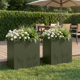 vidaXL Planter Olive Green 50 x 50 x 75 cm Cold-rolled steel