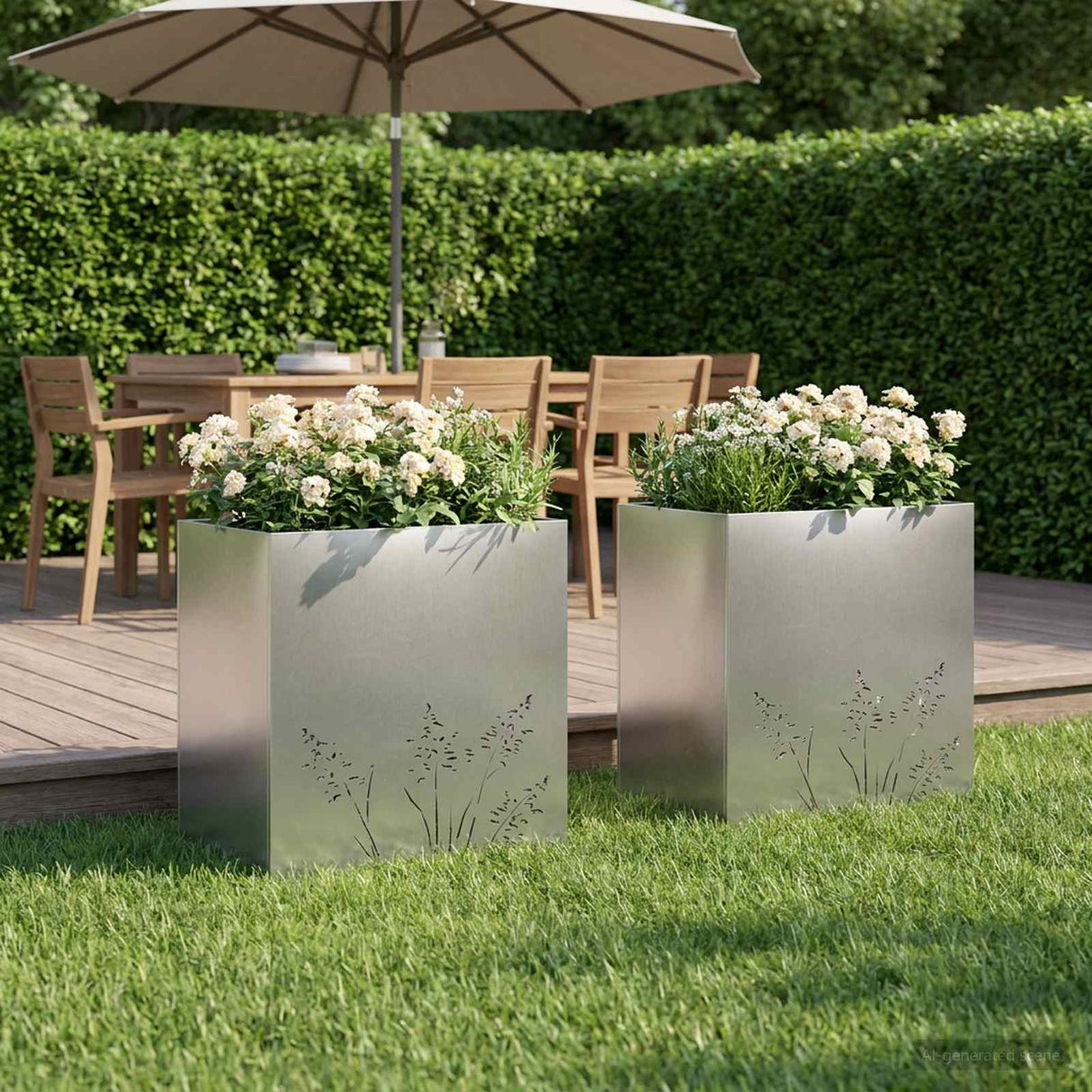 vidaXL Planter Olive Green 50 x 50 x 75 cm Cold-rolled steel