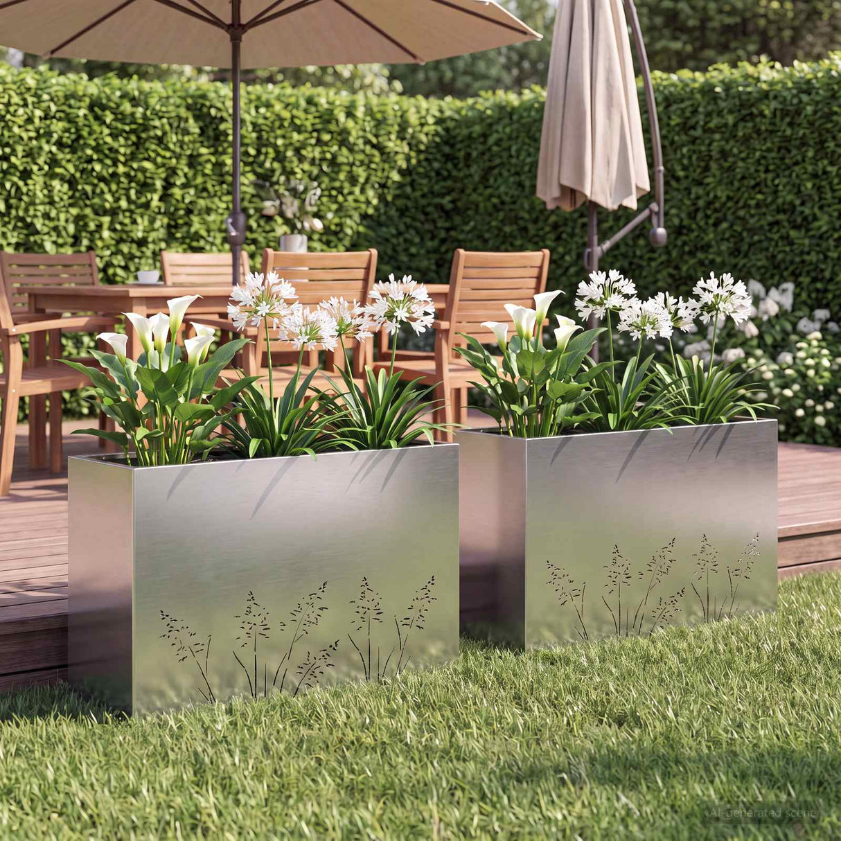 vidaXL Planter Olive Green 50 x 50 x 75 cm Cold-rolled steel