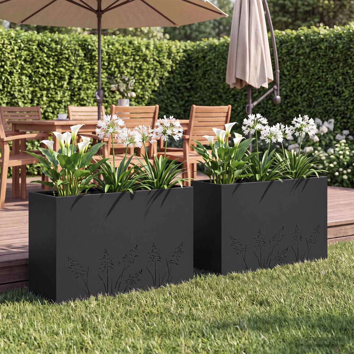 vidaXL Planter Olive Green 50 x 50 x 75 cm Cold-rolled steel