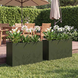 vidaXL Planter Olive Green 50 x 50 x 75 cm Cold-rolled steel